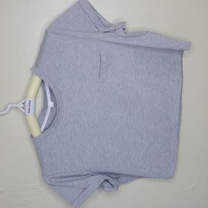 Womens crop top t-shirt gray xl short sleeved